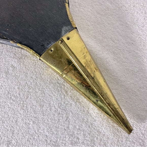 Vintage Antique Brass W Leather & Wood Decorative Bellows - Picture 9 of 16